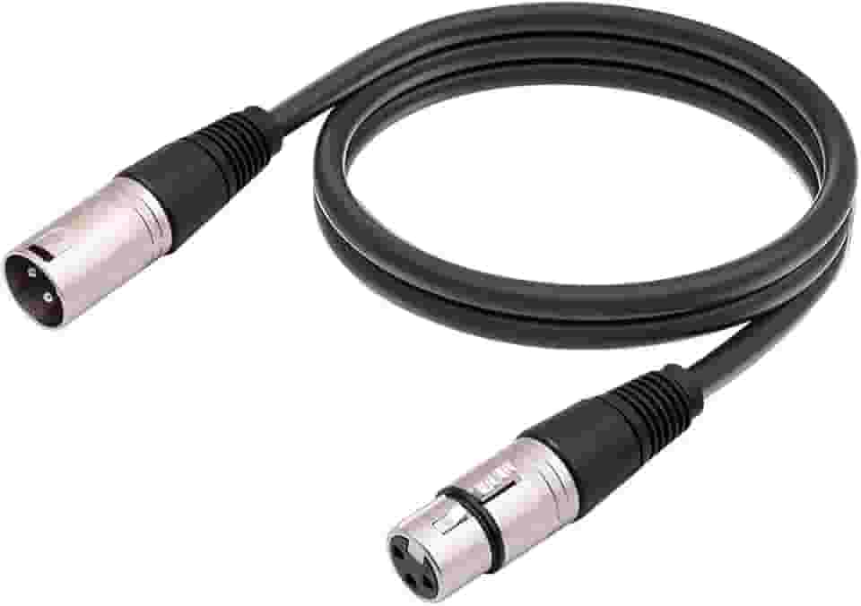 PlusCable Cabo de audio para Microfone Canon XLR macho para XLR femea CANON50 Preto, conexoes em metal, 5 metros