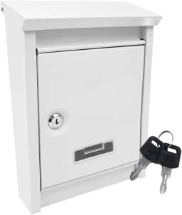 Caixa de Correio, Mailboxes com Fechadura, Caixa Para Correspondência, 30 x 20.5 x 6.5 cm(Branco)