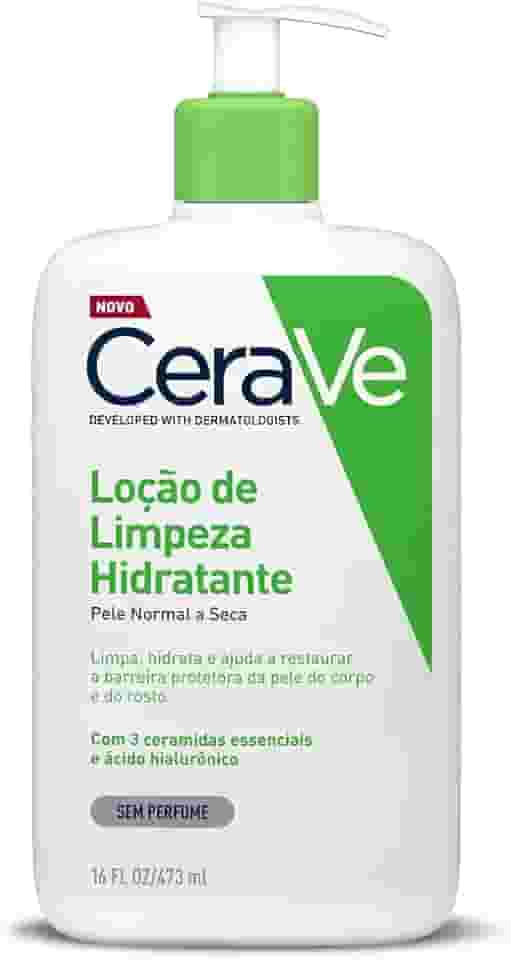 CeraVe, Loção de Limpeza Hidratante de Banho, Sem Espuma,