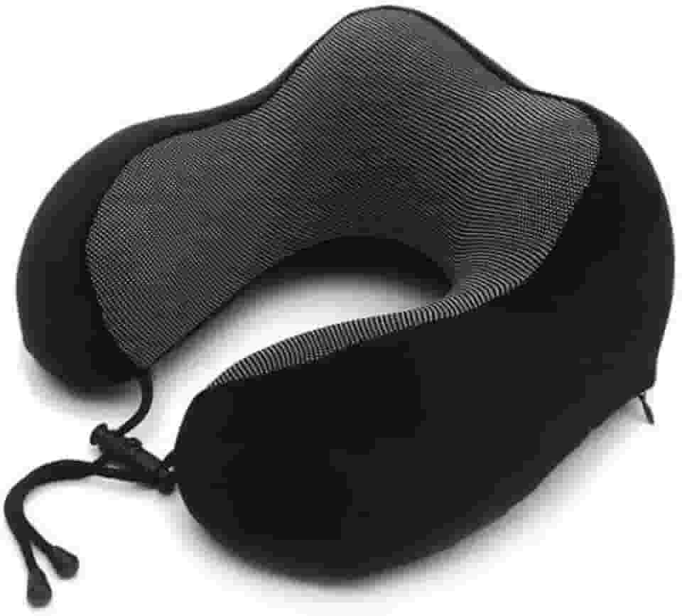 Travesseiro de Pescoço para Viagem, Espuma Viscoelástica, Ajustável