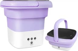 Máquina de lavar portátil, mini lavadora de 6,5 L com 3 modos de limpeza de tempo, lavadora portátil com centrifugação suave e drenagem para meias, roupas de bebê, toalhas e itens pequenos (roxo)