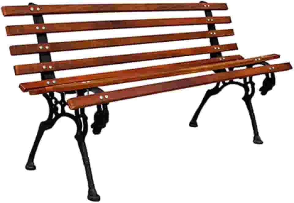 Banco de Jardim Cavalo em Ferro 9 Réguas Madeira Verniz