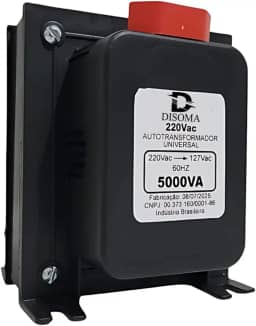 Transformador de voltagem 5000VA Bivolt Disoma 110V para 220V e 220V para110V Potente para Ar Condicionado Até 12000btus, AirFryer, Fogões Elétricos