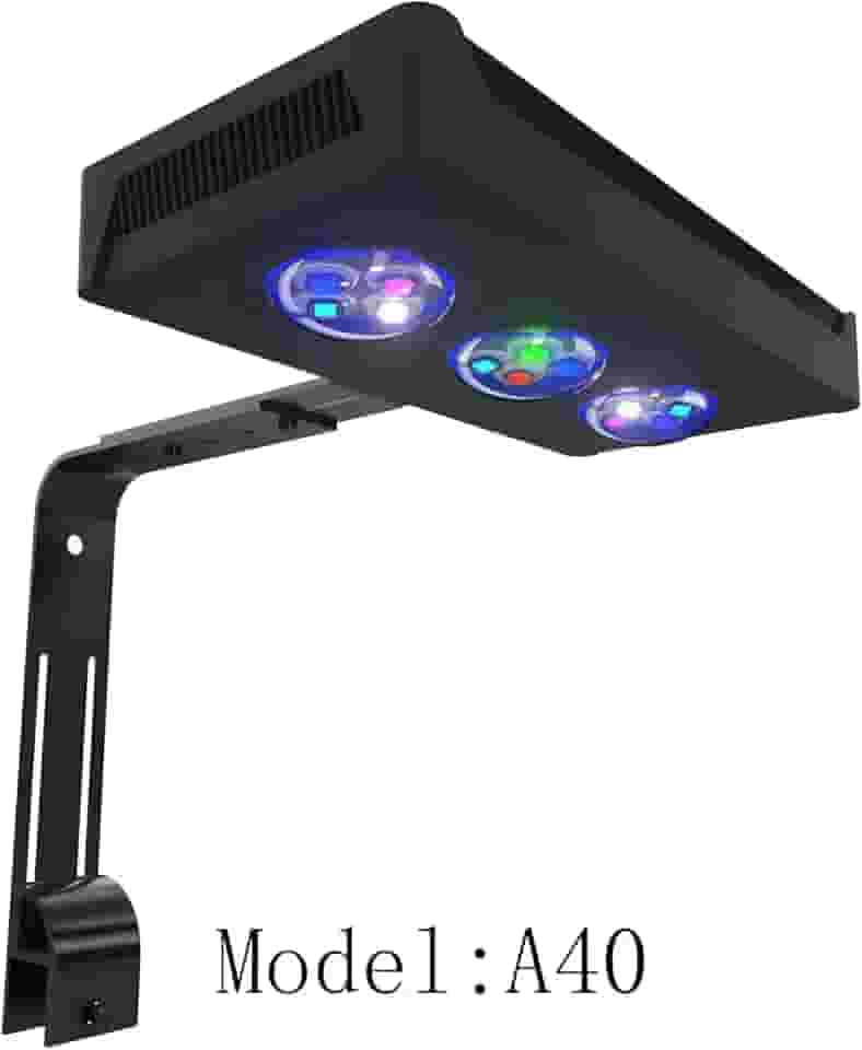 45W LED para Corais SPS/LPS, Luz Dimmable com Sunrise/Sunset/Moonlight, para Aquário Marinho e Nano Reef, Perfeito para tanques de água salgada e Nano Reef (10-24 polegadas, até 40 galões)