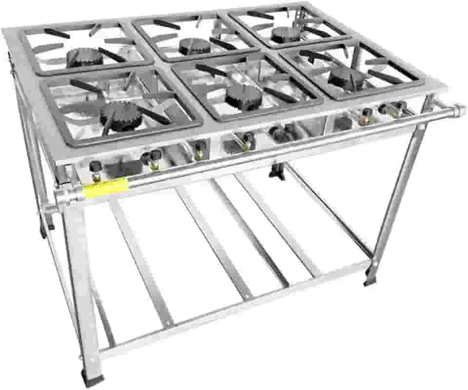 Fogão Industrial 6 Bocas 40x40 Ap P8 em Aço Inox