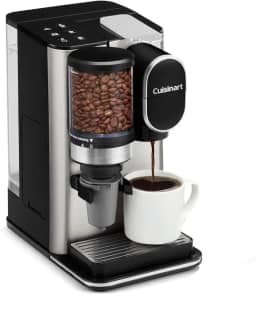 Cuisinart - Máquina de café de uma só peça moinho de café com 8, 10 e 12 onças, tamanho da porção, compatível com cápsulas de copo único, depósito removível de 40 onças, aço inoxidável, DGB-2SS