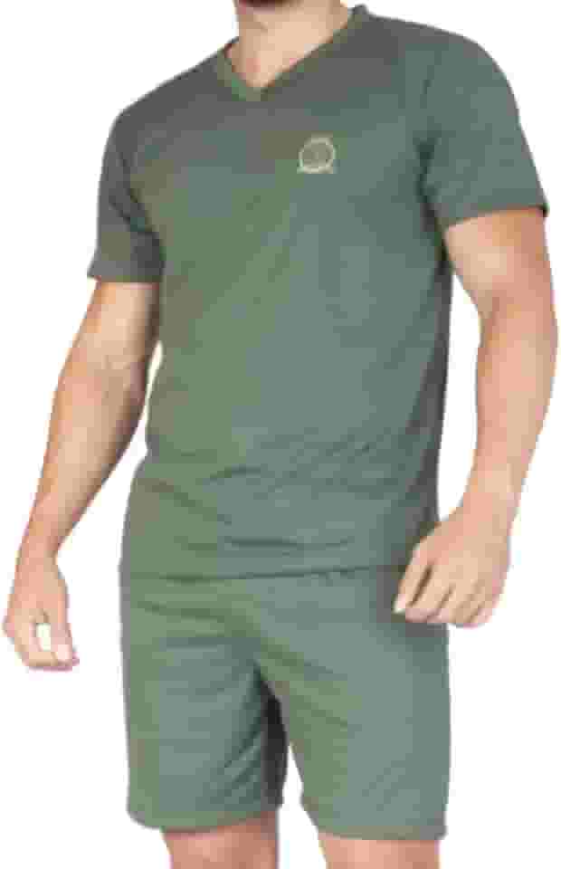 Pijama Masculino Adulto Confortável e macio Pijama Manga Curta e Short para Dormir