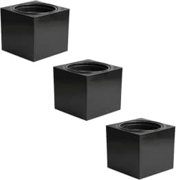 Kit 3 Vasos Autoirrigáveis Liso Cor Preto Cinza Rosa Creme (Preto)