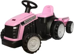 Mini Trator Infantil Elétrico com Reboque Rosa, Importway