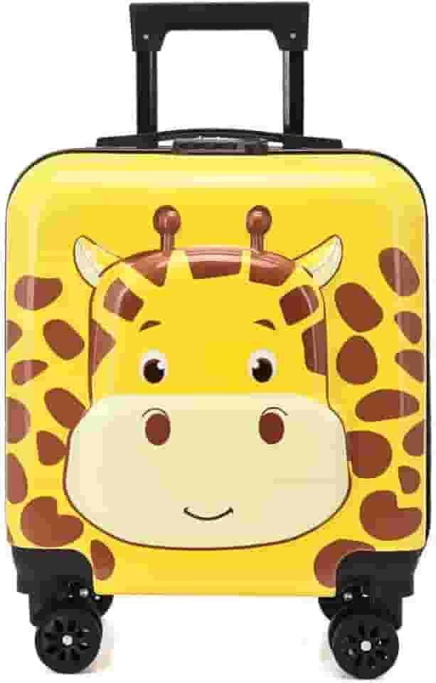 Mala de Viagem Infantil 3D | Bagagem de Bordo Divertida com Rodinhas 360° e Cadeado de Segurança - Modelo: Girafa