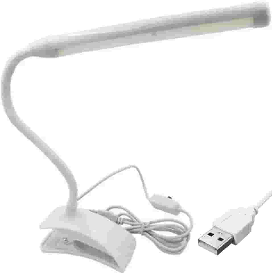 Luminária LED Flexível com Clipe e Cabo USB, 1 Níveis de Iluminação – Ideal para Leitura, Mesa de Estudo, Escritório e Quarto - Lene