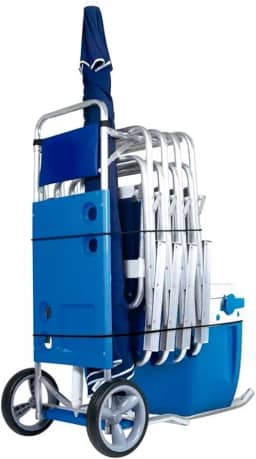 Carrinho de Praia Aluminio Com Avanço Lillos Pet (Azul, COM Avanço)