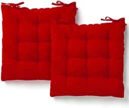 Kit 2 Almofadas Assento Cadeira Futton Futon 40x40cm Cores Diversas 100% Poliéster (Vermelho)