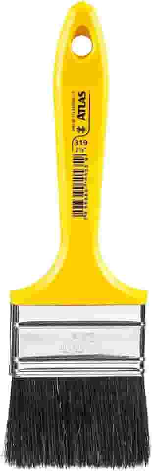 Atlas - Trincha Média de 2 1/2 Polegadas com Cerdas Pretas para Pintura de Esmalte Sintético ou Base Água