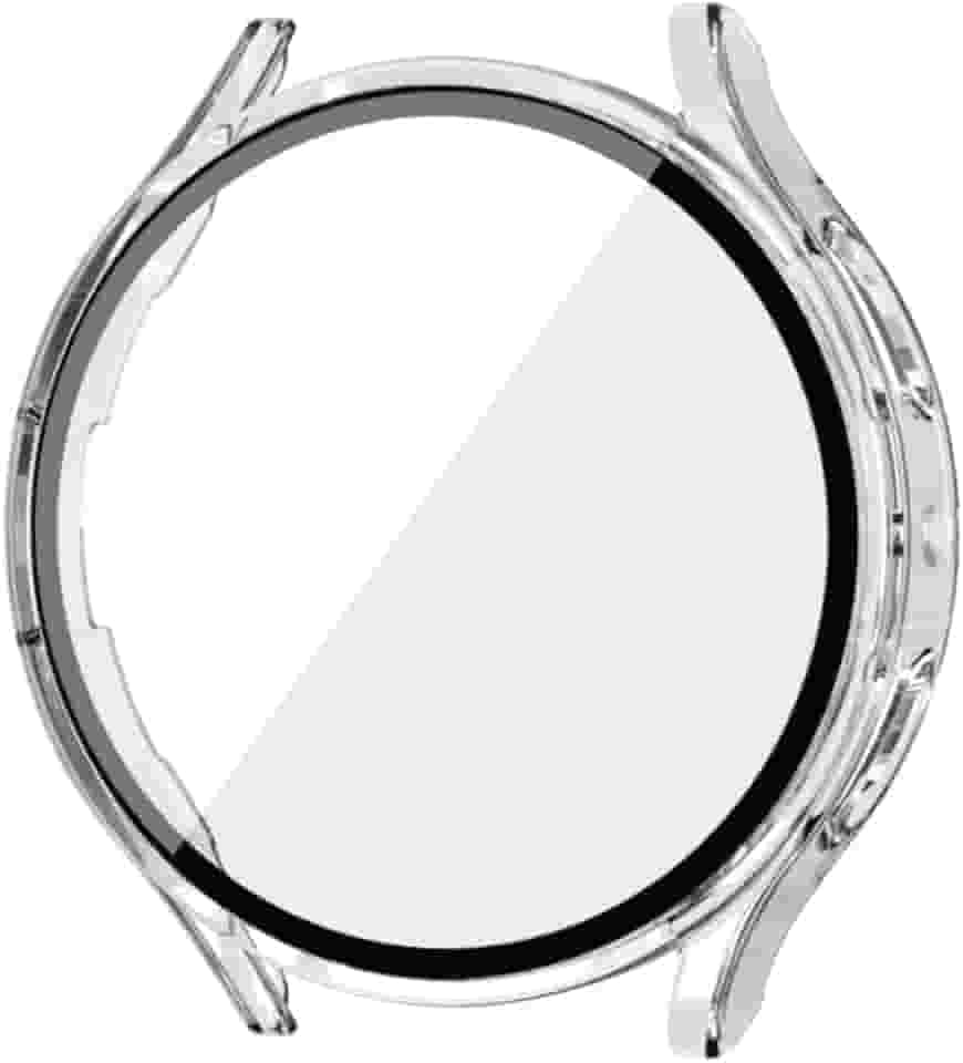 CORONITAS Capa Protetora para Samsung Galaxy Watch 7, 44mm e 40mm, Película 5D Interna, Proteção 360° (Transparente, 40mm)