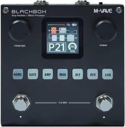 M-VAVE VEDO BLACKBOX Pedal processador multiefeitos para guitarra, com mais de 80 efeitos embutidos, modelagem de amplificador 44,1 KHz / 24 bits 6 + 1 efeitos simultâneos, recarregável integrada