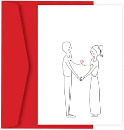 Cartão de Presente Gluuck Fine Line com Envelope, A6 14,8x10,5 cm, Papel Photo Matte 240g/m², (Casal)