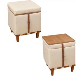 Puff Flex Quadrado com Baú Mesa de Centro e Estilo