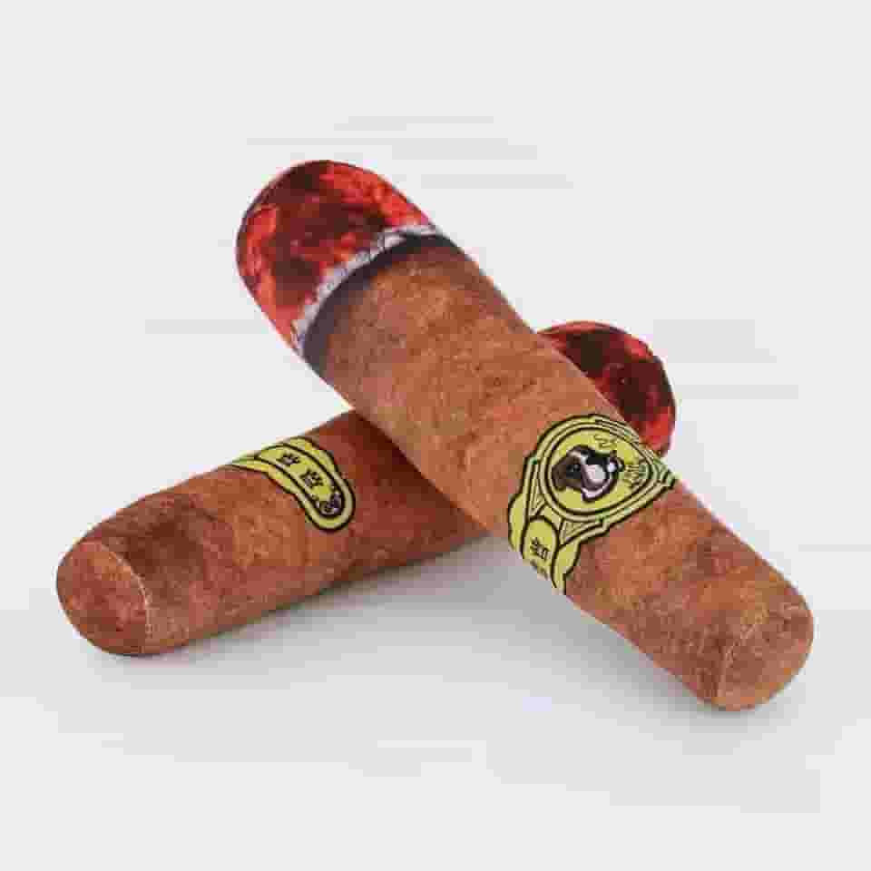 Brinquedo Pet Engraçado para Cachorro — Pelúcia Cigarro/Charuto com Apito, Anti-Stress, Presente Divertido para Cães