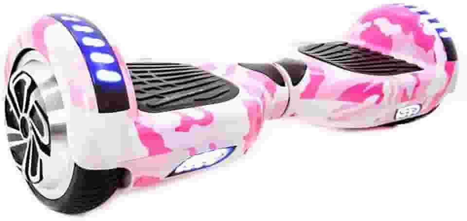 Hoverboard Skate Elétrico 6.5' com Bolsa Led Bluetooth Rosa Camuflado Brinovar