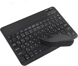 Combo Teclado e Mouse sem Fio Bluetooth Ultrafino e Recarregável para Tablets e Celulares Compatível com Windows/Mac/Android Para Lite P610 Tab S6 - Preto
