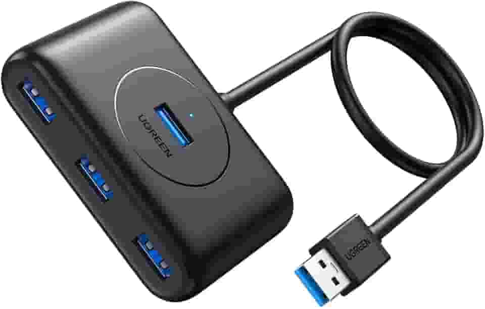 UGREEN Hub USB, hub USB 3.0 de 4 portas com cabo de extensão de 3 pés, divisor USB portátil de alta velocidade para MacBook Air, Mac Mini, iMac Pro, Surface Pro, XPS, PC, Flash Drive, HDD móv