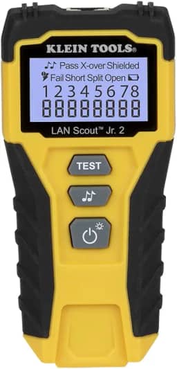 Klein Tools Testador de cabos VDV526-200, testador de cabos Ethernet LAN Scout Jr. 2 para cabos CAT 5e, CAT 6/6A com conexões RJ45
