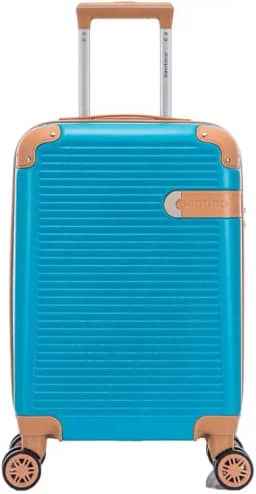 Mala de Viagem de Bordo Nice 10kg Rígida ABS Padrão ANAC com 4 Rodas duplas 360º e Trava de segredo numérico, divisória interna com zíper e elástico de fixação, Azul Turquesa, Santino - ABEV407P15