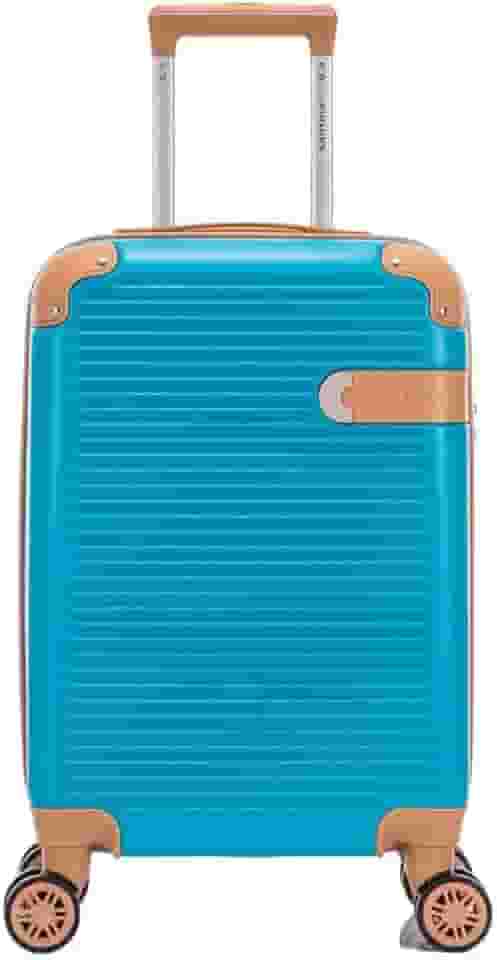 Mala de Viagem de Bordo Nice 10kg Rígida ABS Padrão ANAC com 4 Rodas duplas 360º e Trava de segredo numérico, divisória interna com zíper e elástico de fixação, Azul Turquesa, Santino - ABEV407P15