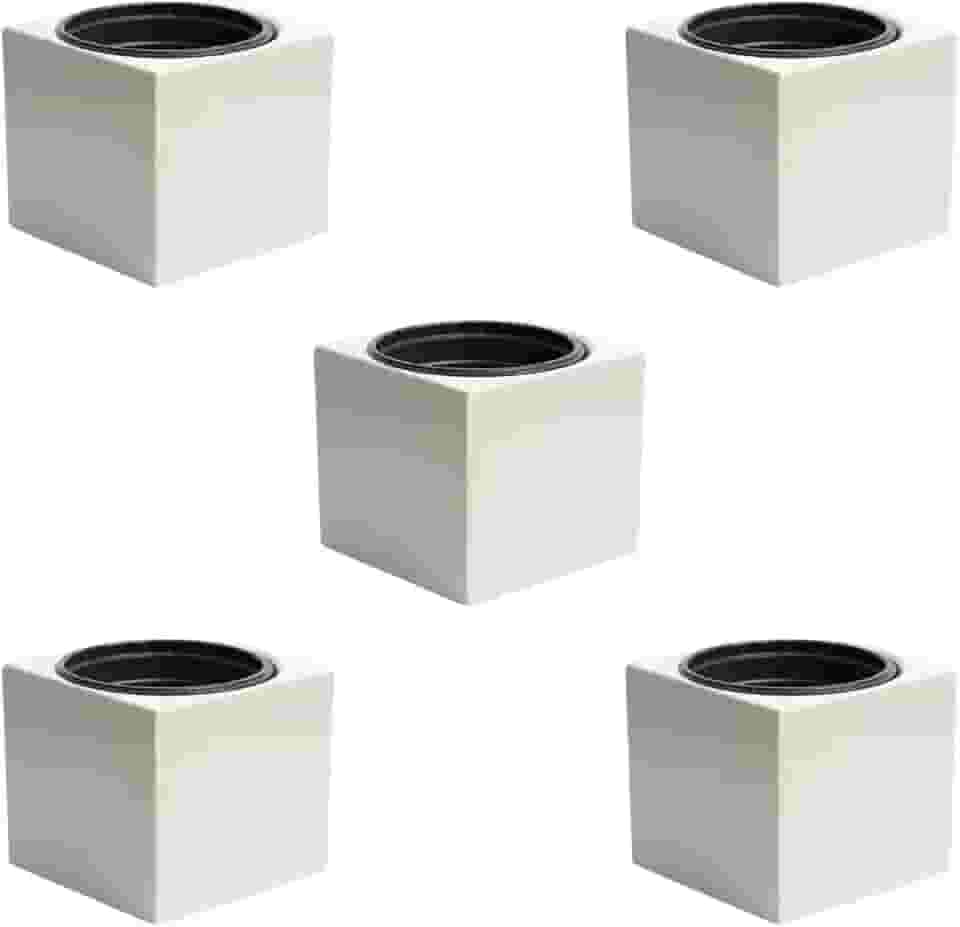 Kit 5 Vasos Autoirrigáveis Liso Minimalista Cor Preto Creme Rosa Salmão Creme Planta Hortaliça Decoração (Cinza Claro)