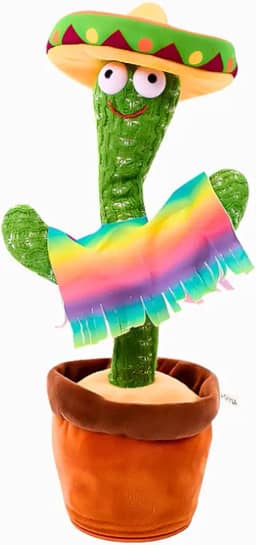 Cacto Dançante e Falante que Toca Musica Brinquedo Infantil Interativo Repete a Fala Voz Com Roupa para Crianças