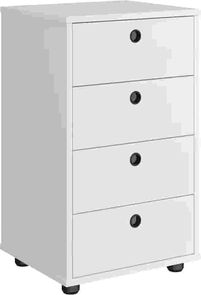 Gaveteiro de Mesa De Cabeceira Multiuso 4 Gavetas Classic/Dream/Quarto (BRANCO)