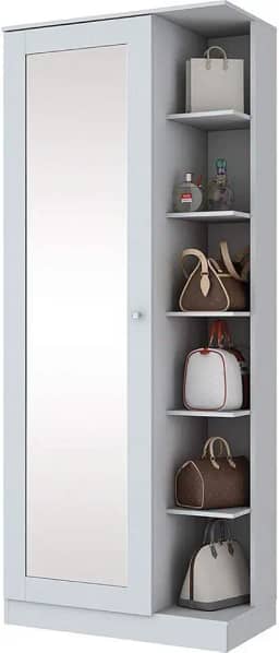 Sapateira 1 Porta com Espelho 6 Prateleiras Duetto Henn