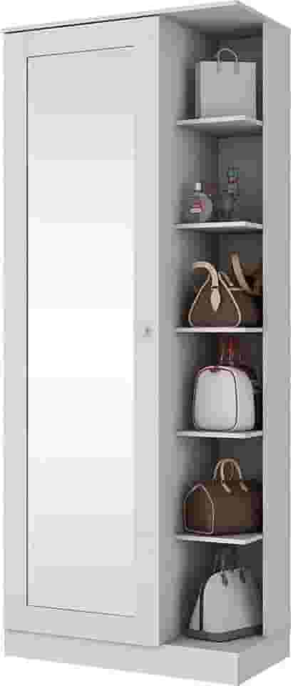 Sapateira 1 Porta com Espelho 6 Prateleiras Duetto Henn