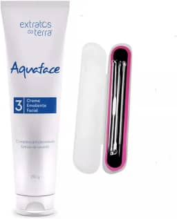 Aquaface Creme Emoliente 250g - Para Amolecimento de Comedões e Extrações + kIT Extrator de Cravos