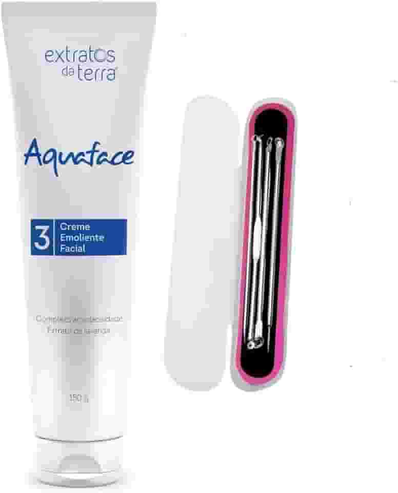 Aquaface Creme Emoliente 250g - Para Amolecimento de Comedões e Extrações + kIT Extrator de Cravos
