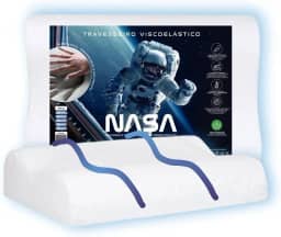 Travesseiro Nasa Cervical Anatômico Confort Viscoelástico, com capa removível Premium