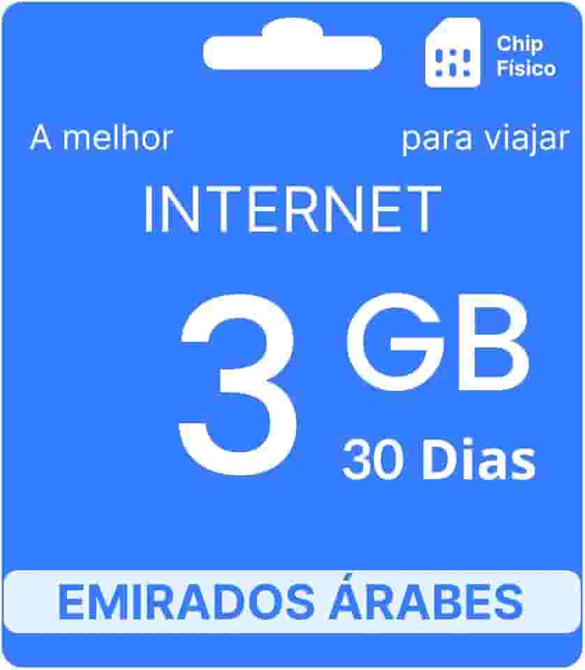 Chip Internacional Dubai - 3GB - 30 Dias - simfinity