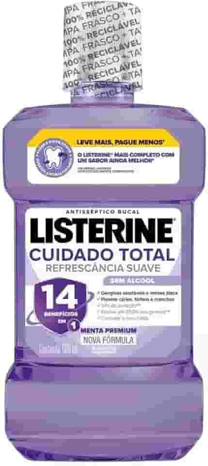 Listerine Cuidado Total 14 Benefícios em 1 Enxaguante Bucal Sem Álcool, 500ml