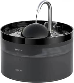 Bebedouro Fonte de Água 2,5L Silencioso Elevado Automático Preto Com Filtro Para Gato Pet Cachorros