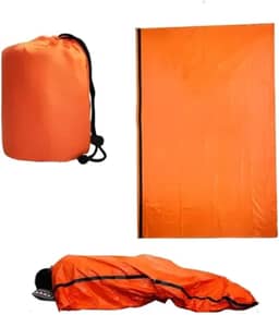 Saco de Dormir Térmico de Emergência Portátil Para Camping Trilha e Sobrevivência Ultraleve Dobrável Retém Calor À Prova d'Água e Vento