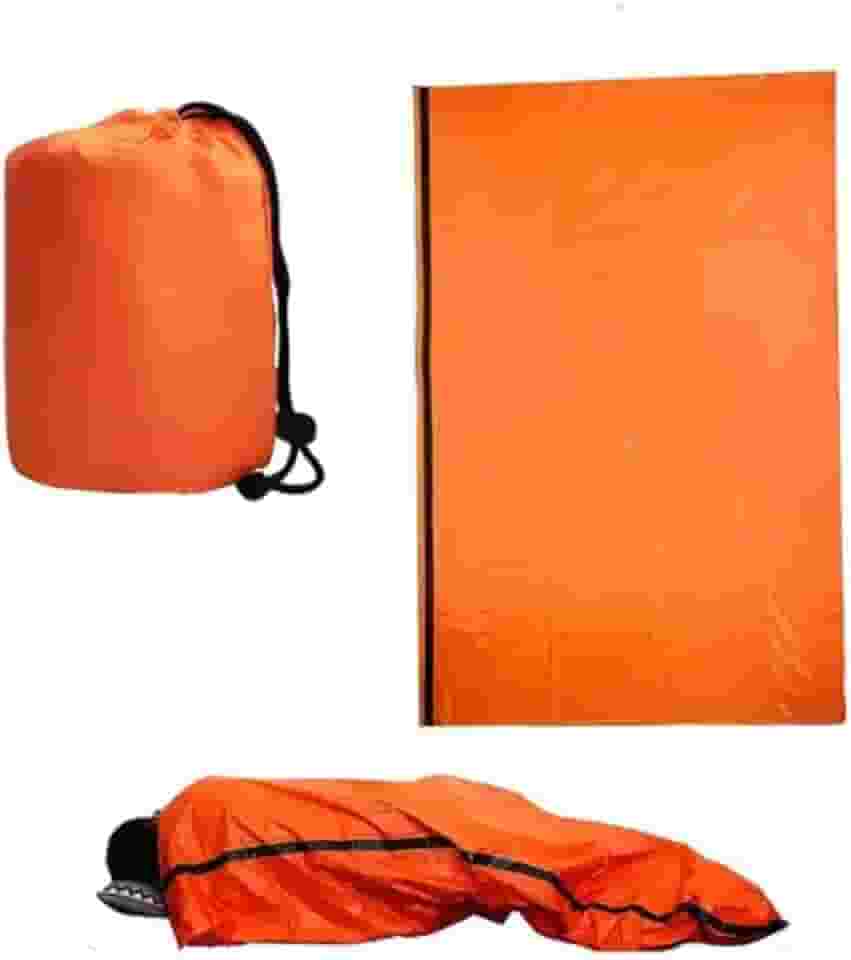 Saco de Dormir Térmico de Emergência Portátil Para Camping Trilha e Sobrevivência Ultraleve Dobrável Retém Calor À Prova d'Água e Vento