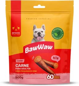 Bifinho Baw Waw para Cães Pequeno Porte Sabor Carne 500g
