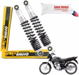 Combo Par Amortecedor Traseiro Cg Titan Fan 125 2000 a 2008 Original Rhino e Graxa