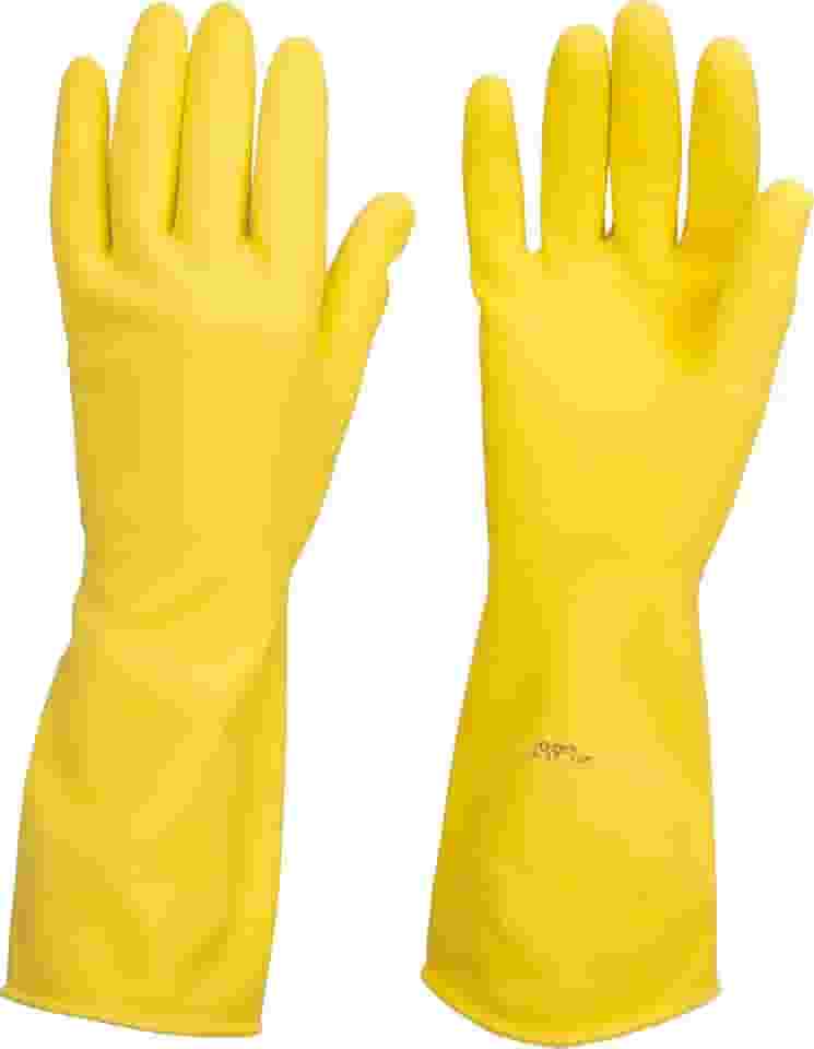 Luva de Látex, Tamanho G, Cor Amarela, Antiderrapante, com Forro, Vonder VDO2373