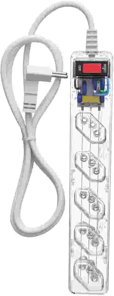 Filtro de Linha iCLAMPER Energia 5 com Proteção contra Surtos Elétricos(DPS) LCF 5 Tomadas, 3 Pinos, 10 Amperes para PC, Notebook, Roteador, Monitor, Impressora, PS5, Alexa e etc, Bivolt, Cabo de 1m