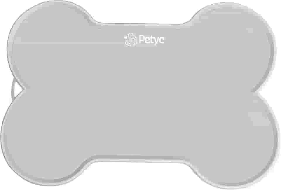 Jogo Americano Pet Tapete Para Comedouro e Bebedouro PETYC Silicone Antiderrapante Impermeável(Cinza, 37x45)
