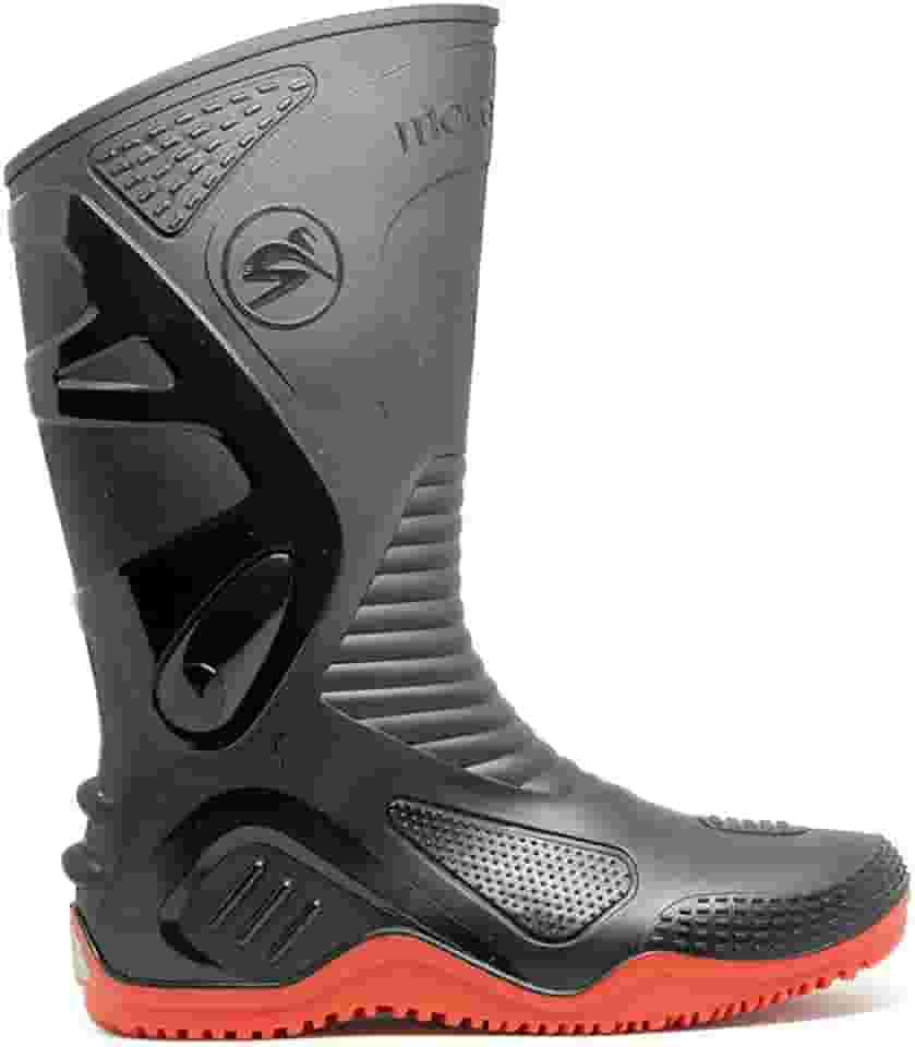 Bota de PVC Preta c/ Solado Vermelho Motosafe N°40 - BRACOL