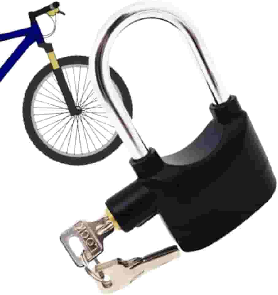 Cadeado Antifurto Para Moto Bike Portão Comércio com Alarme 110dB à Prova d’Água – Chave Tetra, Corpo Endurecido, Sensor de Movimento, Anti-Broca, Resistente ao Tempo - Cadeado Forte e Durável