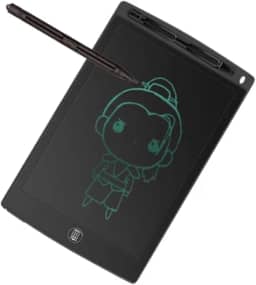 Lousa Mágica Infantil Digital 8,5' Polegadas LCD Branco Preto Azul Verde Vermelho Rosa Mais Caneta De Desenho Tablet Escrever E Desenhar Para Crianças PREMIUM ONYK (PRETO)